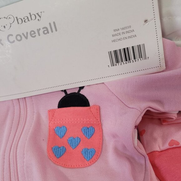 Koala Baby 3-Pack Baby Girl Coveralls With Butterfly & Heart Designs 3-Months - Picture 6 of 7